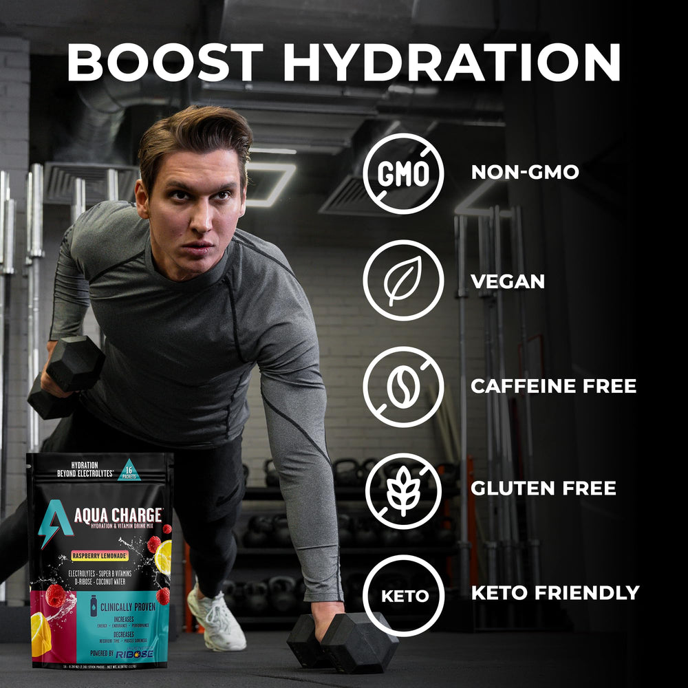 Grab The Gold Aqua Charge box sixteen packs signals easy gym and travel use