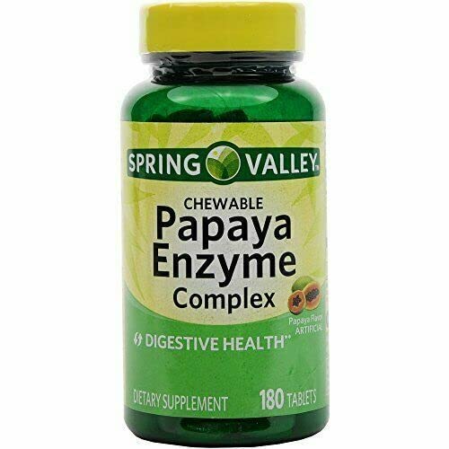 Grace nnvg Spring Valley papaya enzyme complex tablets for digestive support and daily wellness