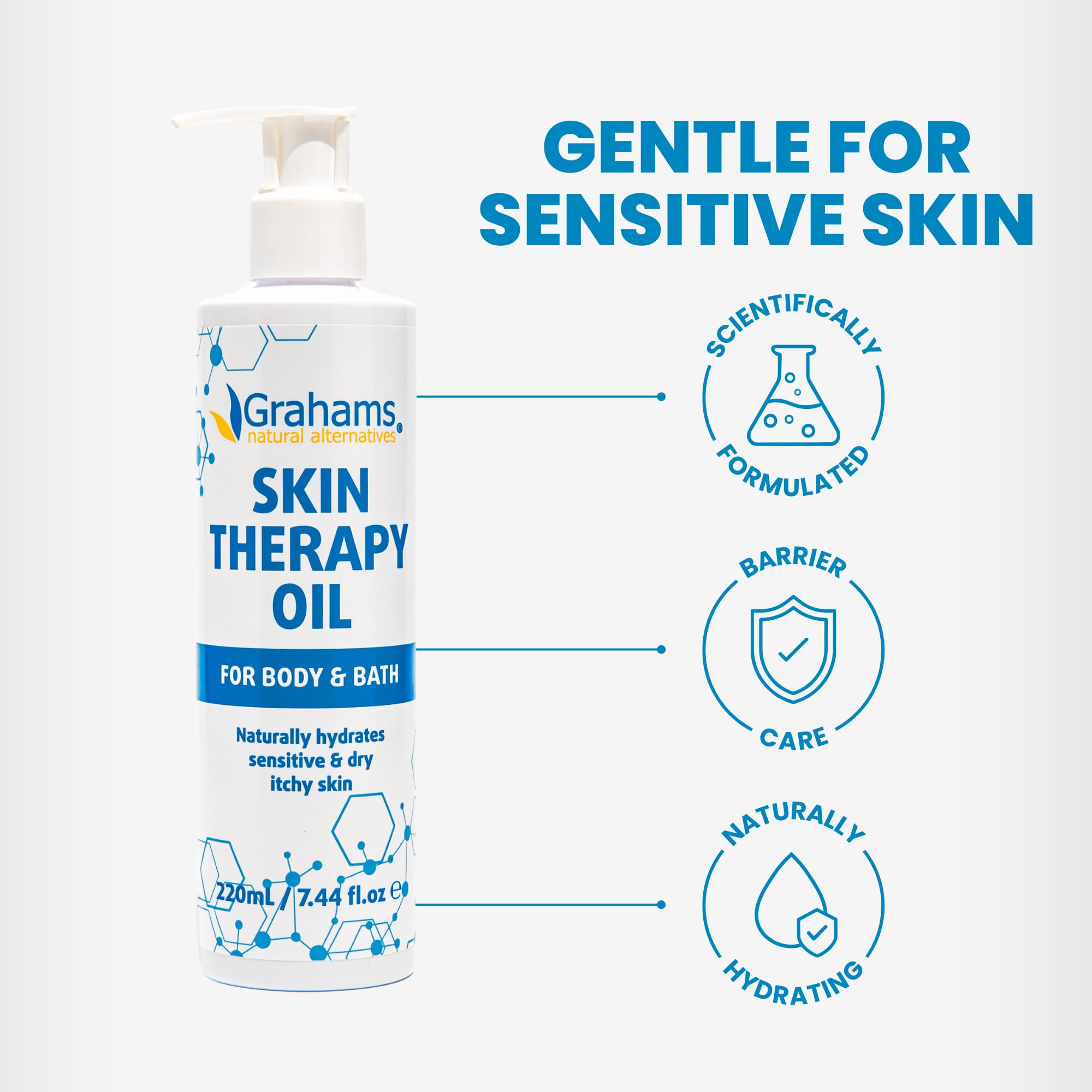 Grahams Natural Skin Therapy Oil after-shower use for smooth skin.