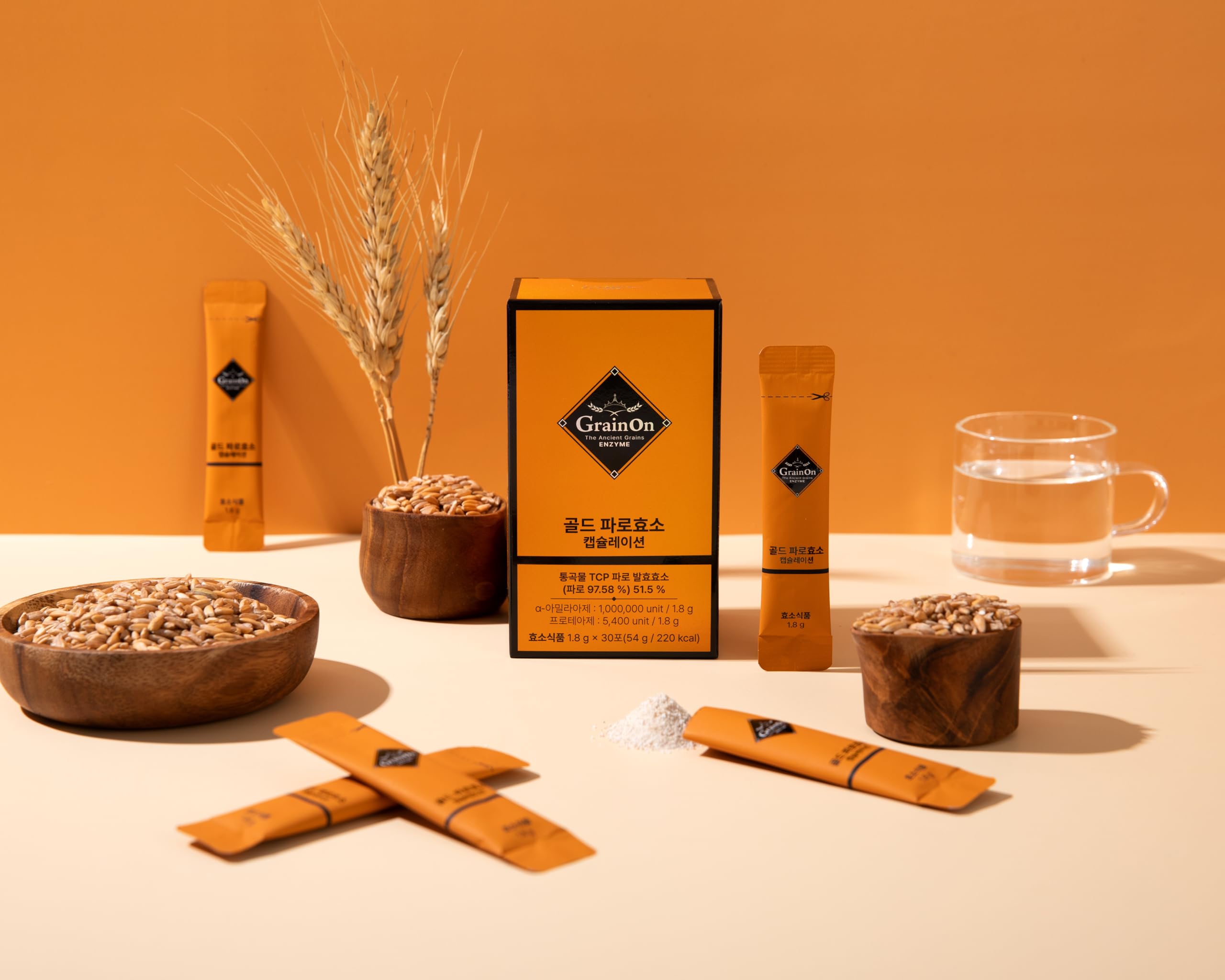 GRAINON Gold Farro Enzyme Morning Routine: ready-to-use sticks support daily wellness.