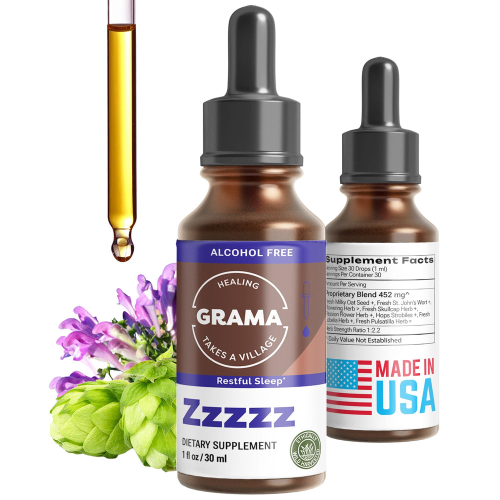 Grama Zzzzz bottle and pour for easy nighttime use.