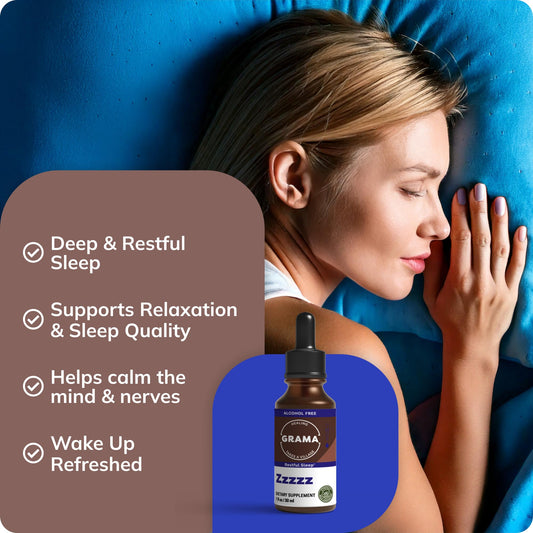 Grama Zzzzz dropper application for precise bedtime dosing.
