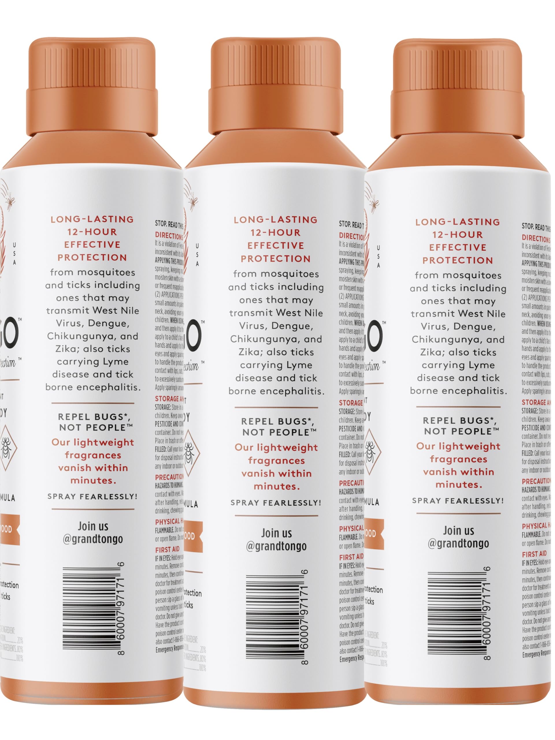 Grand Tongo Citrus and Sandalwood scent fades quickly for a subtle fragrance.