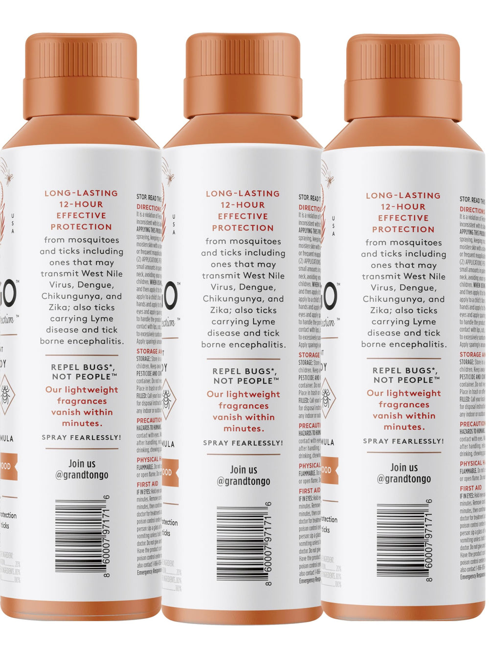 Grand Tongo Citrus and Sandalwood scent fades quickly for a subtle fragrance.