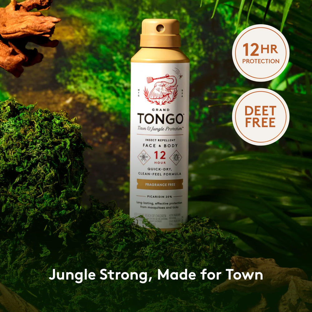 Herbal green tea scent with mint notes on Grand Tongo bottle.