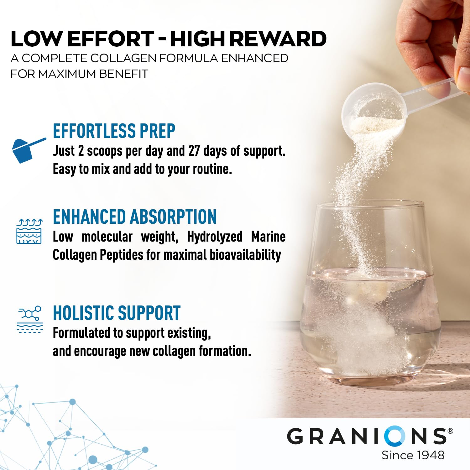 Granions Antioxidants complex label highlighting a comprehensive nutrient mix