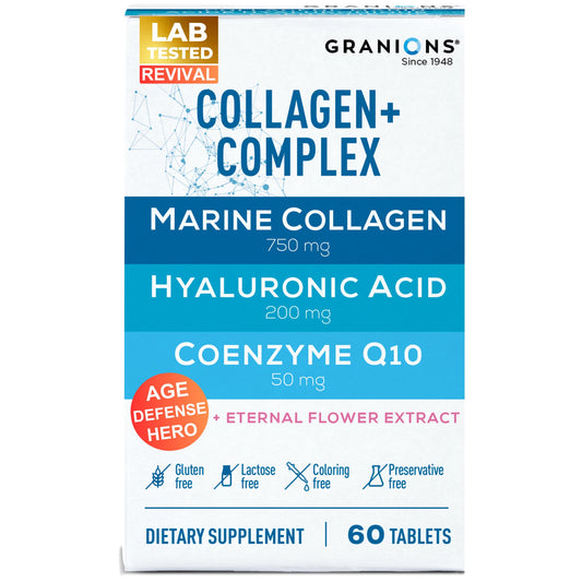 Granions Marine Collagen pills bottle highlighting hydration and skin support