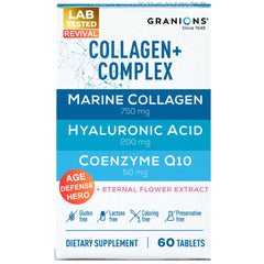 Granions Marine Collagen pills bottle highlighting hydration and skin support