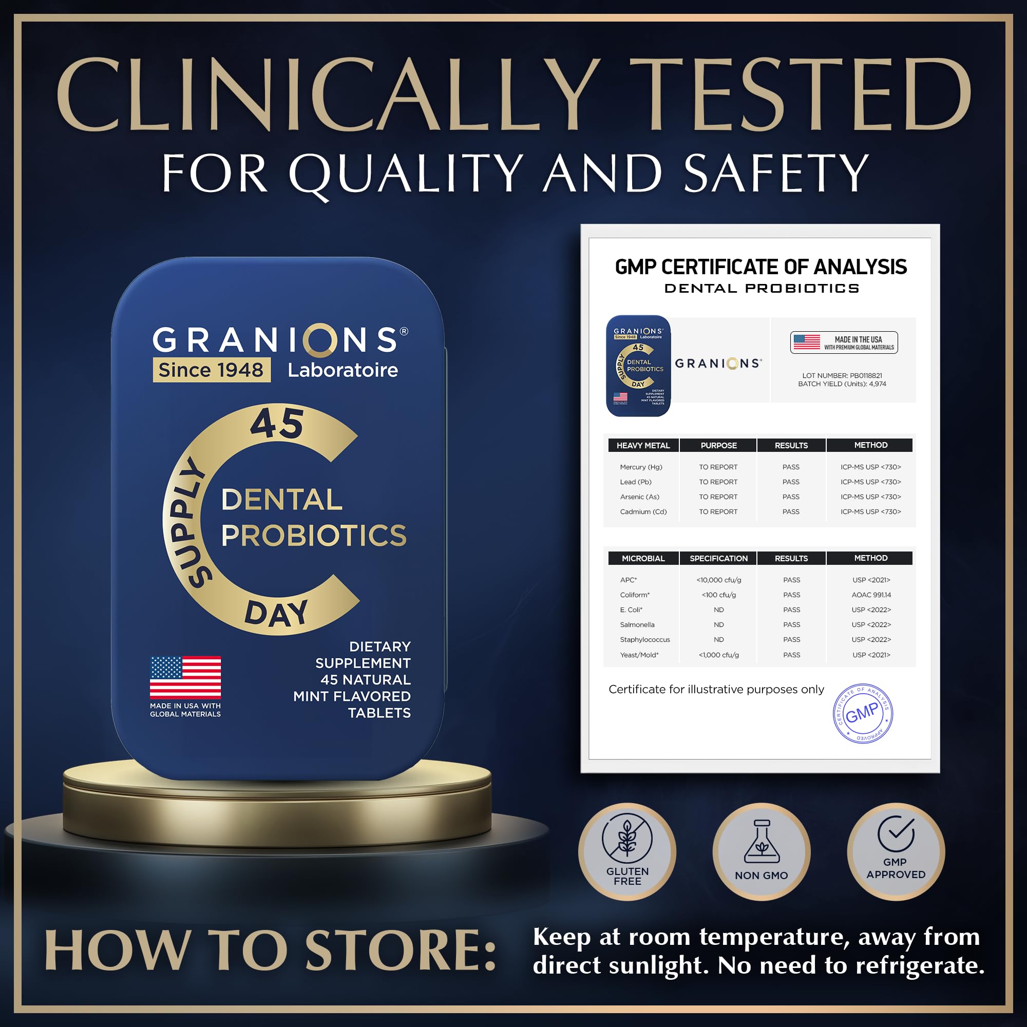 Granions mints shown in daily routine for breath care.