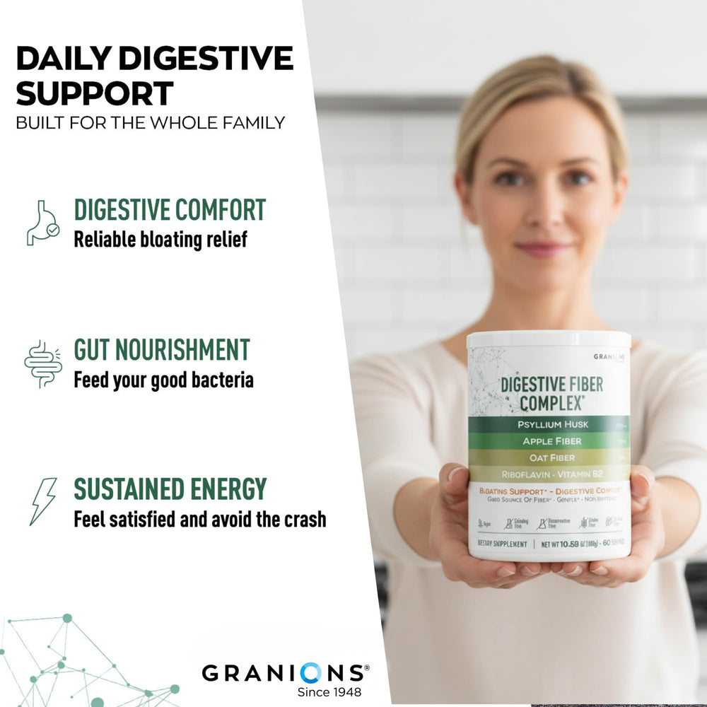 Granions Psyllium Husk Powder mixed drink demonstrates seamless flavor-neutral blending.