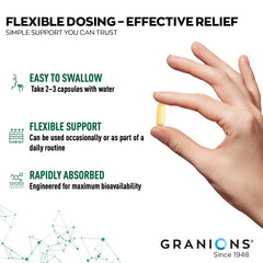 Granions vegan capsules free from gluten and lactose.