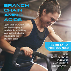Granite Essential Amino Acids Daily workout routine imagery demonstrates consistent supplementation.