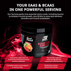 Granite Essential Amino Acids serving size chart highlights practical dosing for consistency.