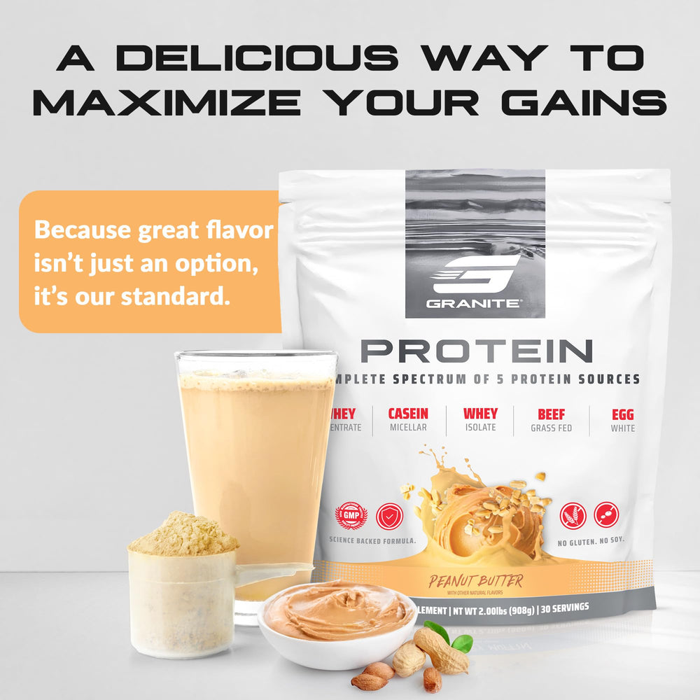 Granite Nutrition protein powder ingredients info highlights clean nutrition.