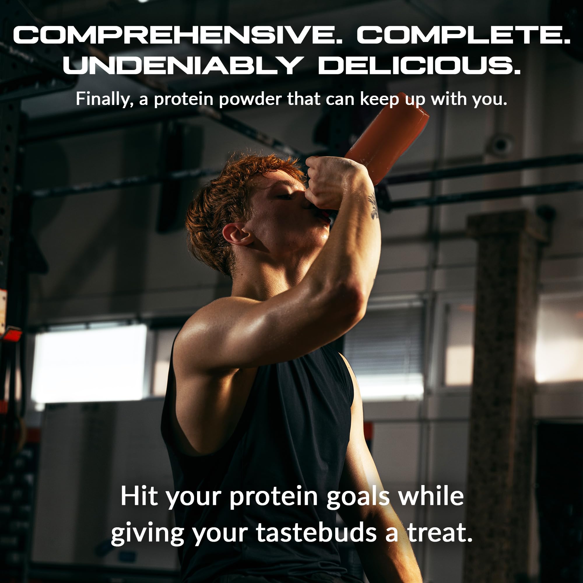 Granite Nutrition protein powder serving with glass ready for post-workout recovery.