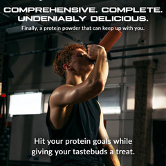 Granite Nutrition protein powder serving with glass ready for post-workout recovery.