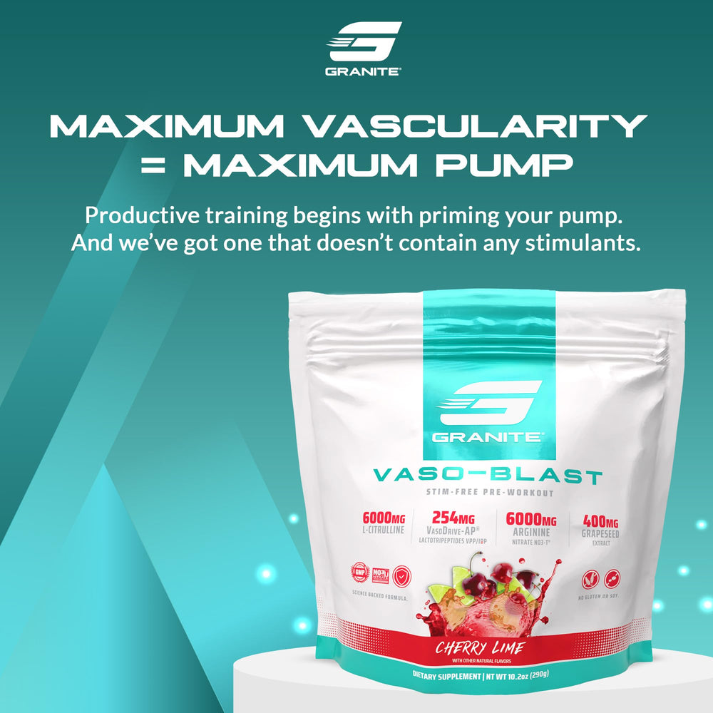 Vaso Blast bottle and Cherry Lime label side view for portable workouts