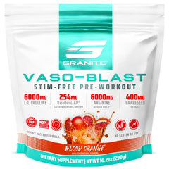 Granite Supplements Vaso Blast pump action visual highlighting fuller nitric oxide support.