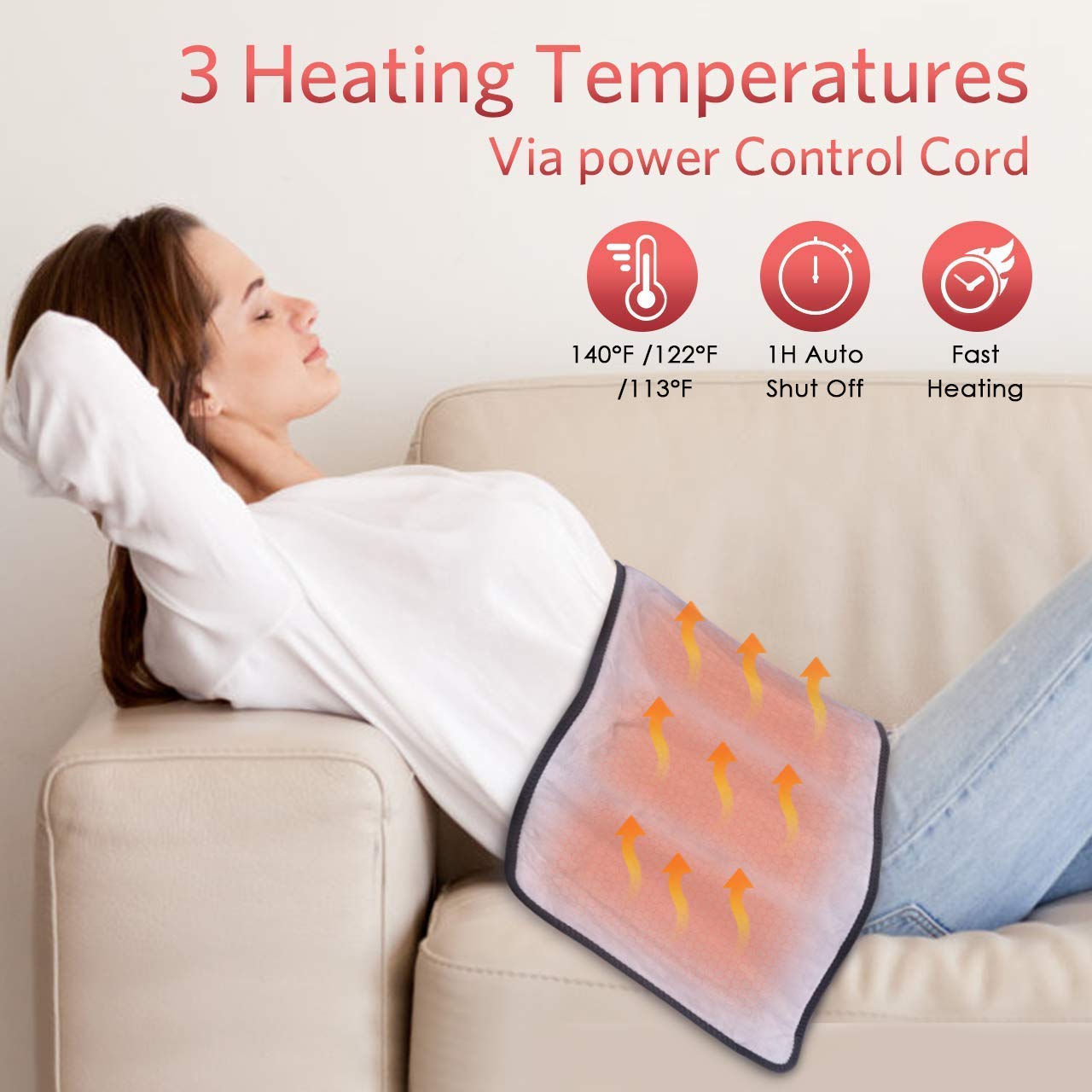 Graphene Times control panel showing three heat settings for customizable warmth.