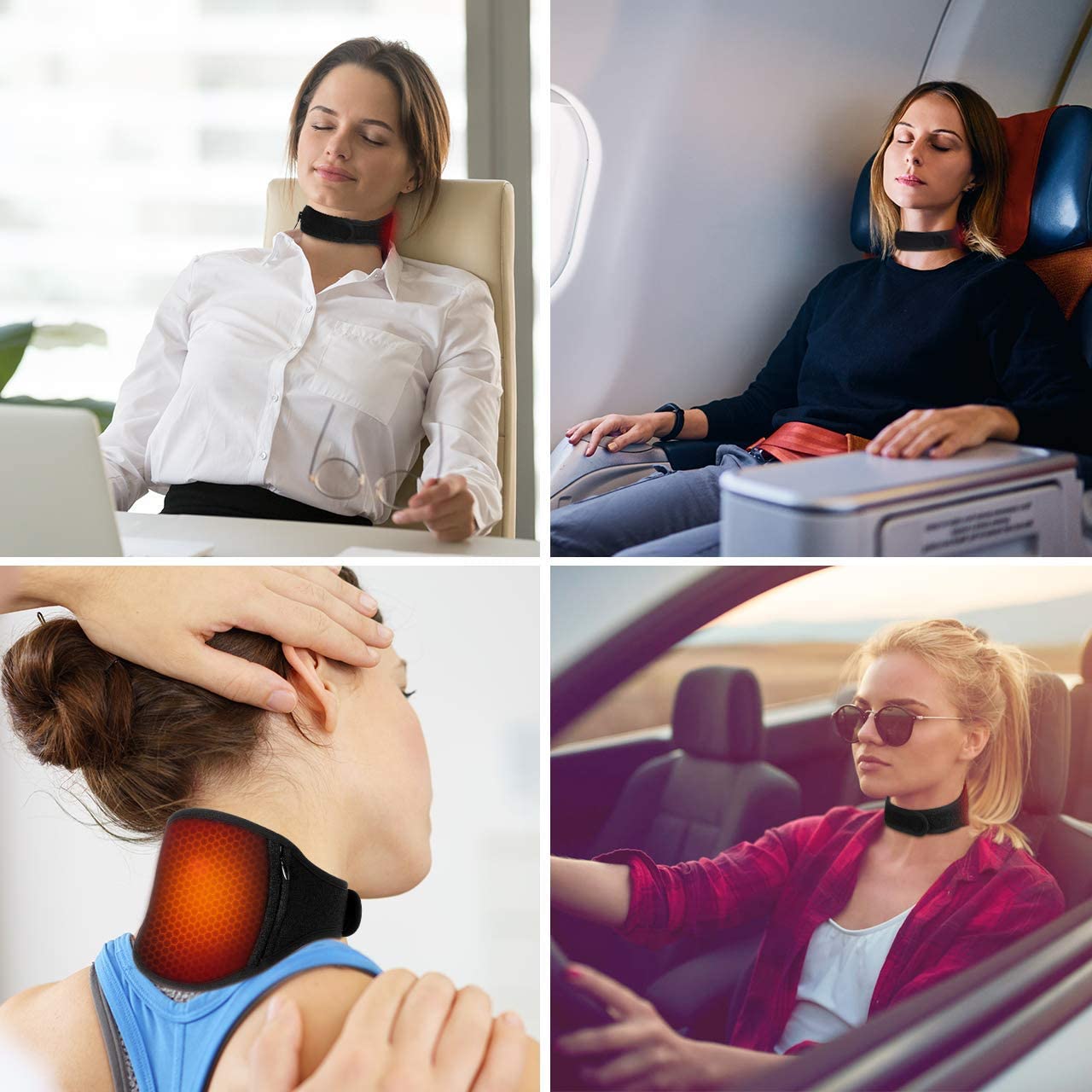 Graphene Times in-use at office, home or travel for soothing neck warmth