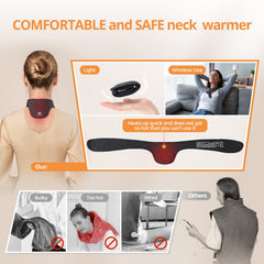 _USER wearing GRAPHENE TIMES neck heating pad to show ergonomic, skin-friendly fit