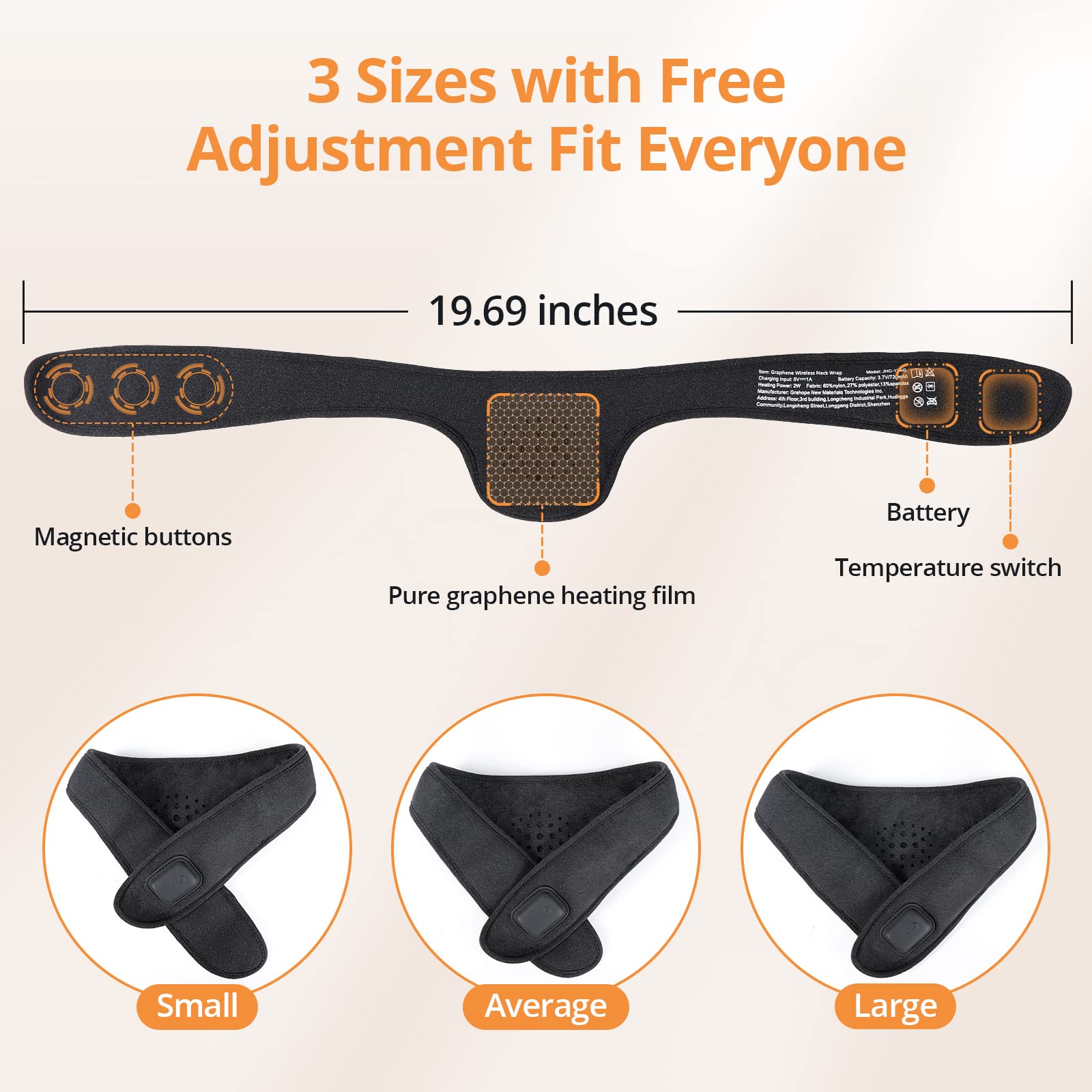 GRAPHENE TIMES auto shut-off feature highlighted on wireless neck heating pad safety