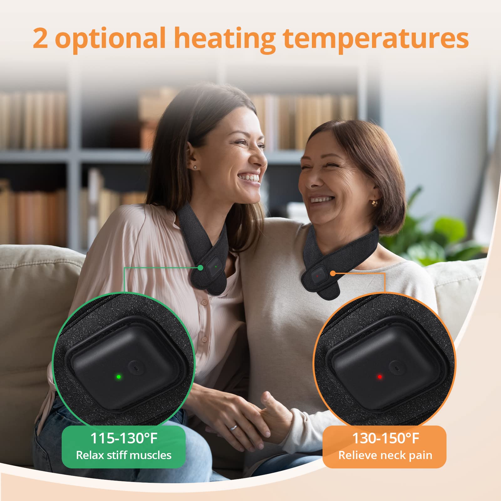 GRAPHENE TIMES neck heating pad with three sizes and magnetic clasp for secure fit