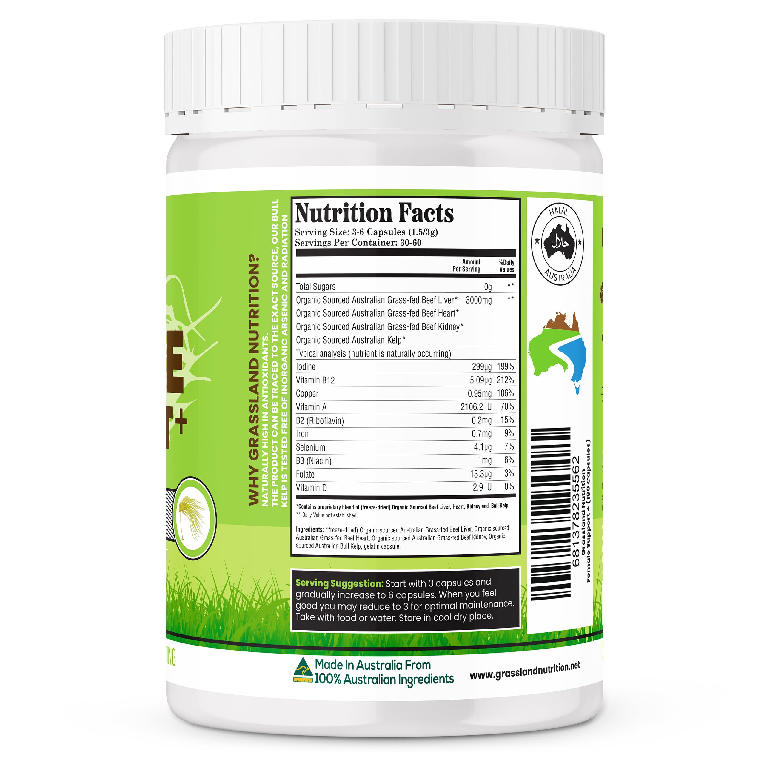 Grassland Nutrition beef organ blend capsules enable easy daily supplementation.