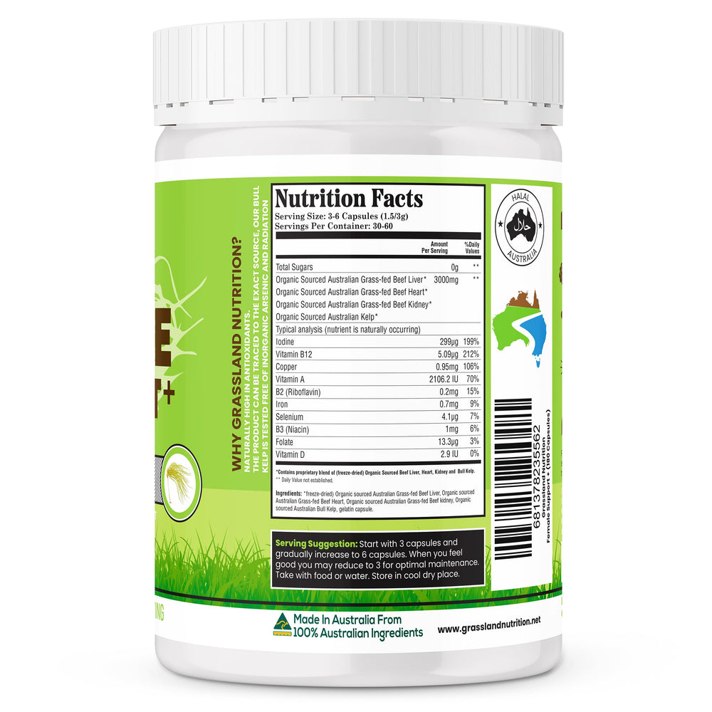Grassland Nutrition beef organ blend capsules enable easy daily supplementation.