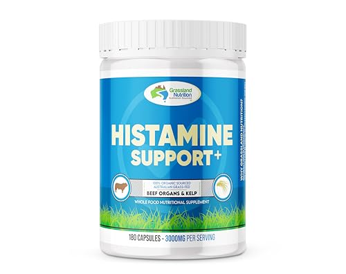 GRASSLAND NUTRITION histamine support beef kidney bottle side reveals organic ingredients for daily wellness
