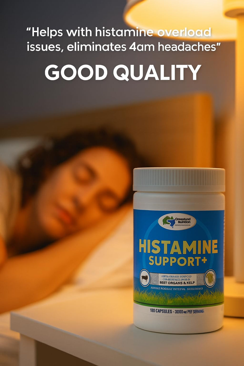 GRASSLAND NUTRITION histamine support nutrition facts label supports informed daily choices
