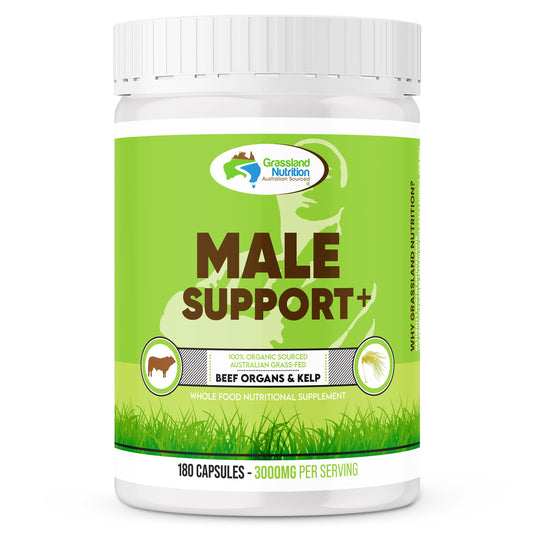 Grassland Nutrition Male Support capsules bottle for daily energy support