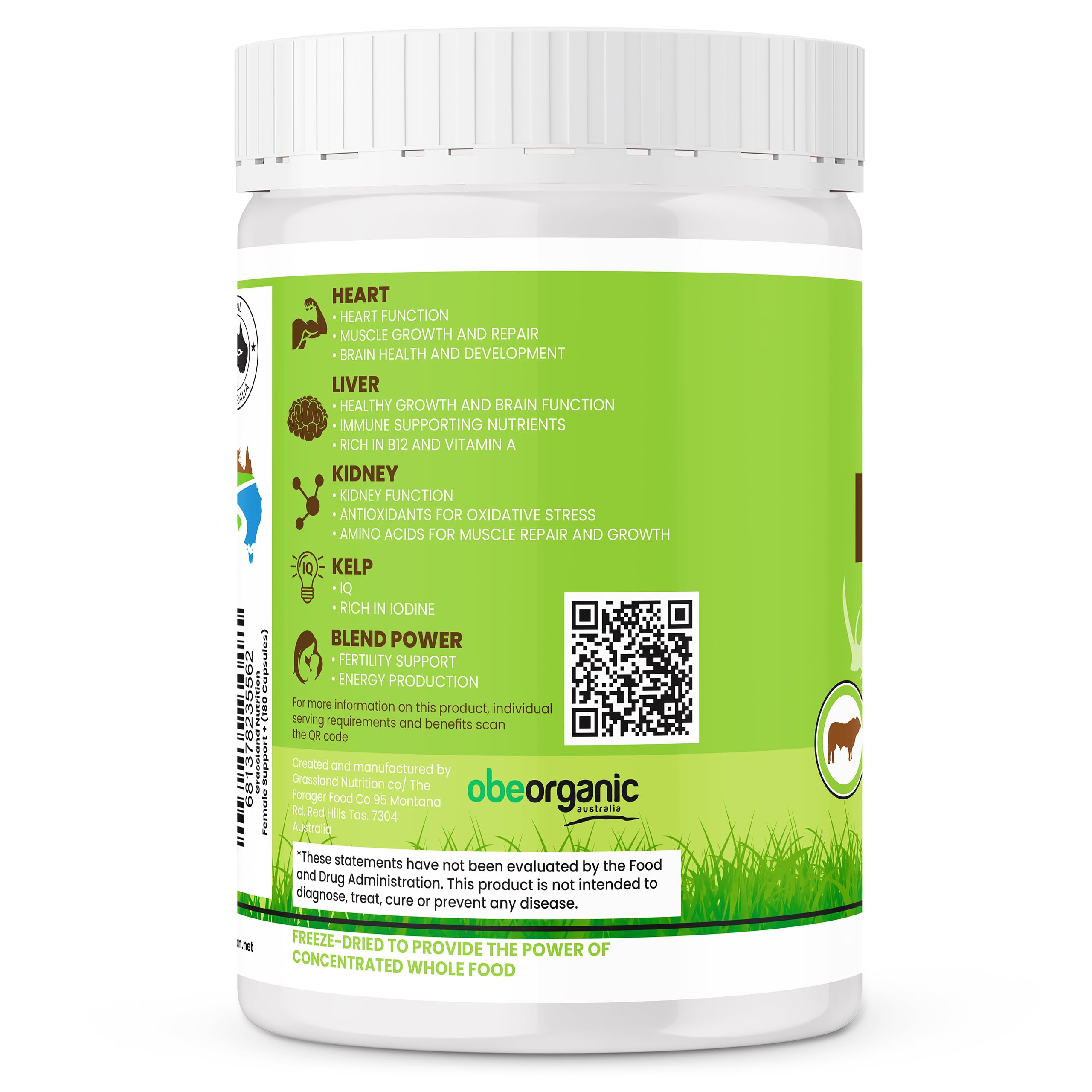 Grassland Nutrition organic Australia sourcing image communicates provenance and purity.
