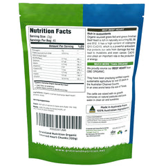Grassland Nutrition Organic Heart Chunks Closeup, nutrient-dense texture for on-the-go nourishment.