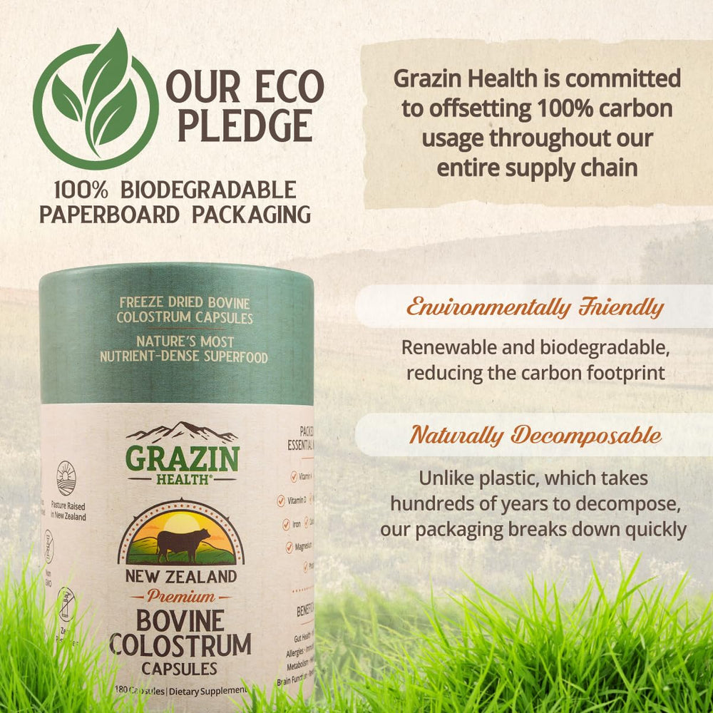 GRAZIN HEALTH FDA GMP facility badge highlighting product purity.