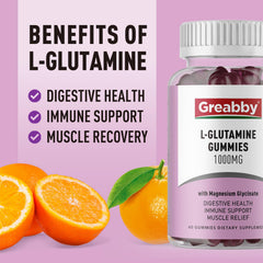 GREABBY L-Glutamine gummies with magnesium glycinate may aid digestion
