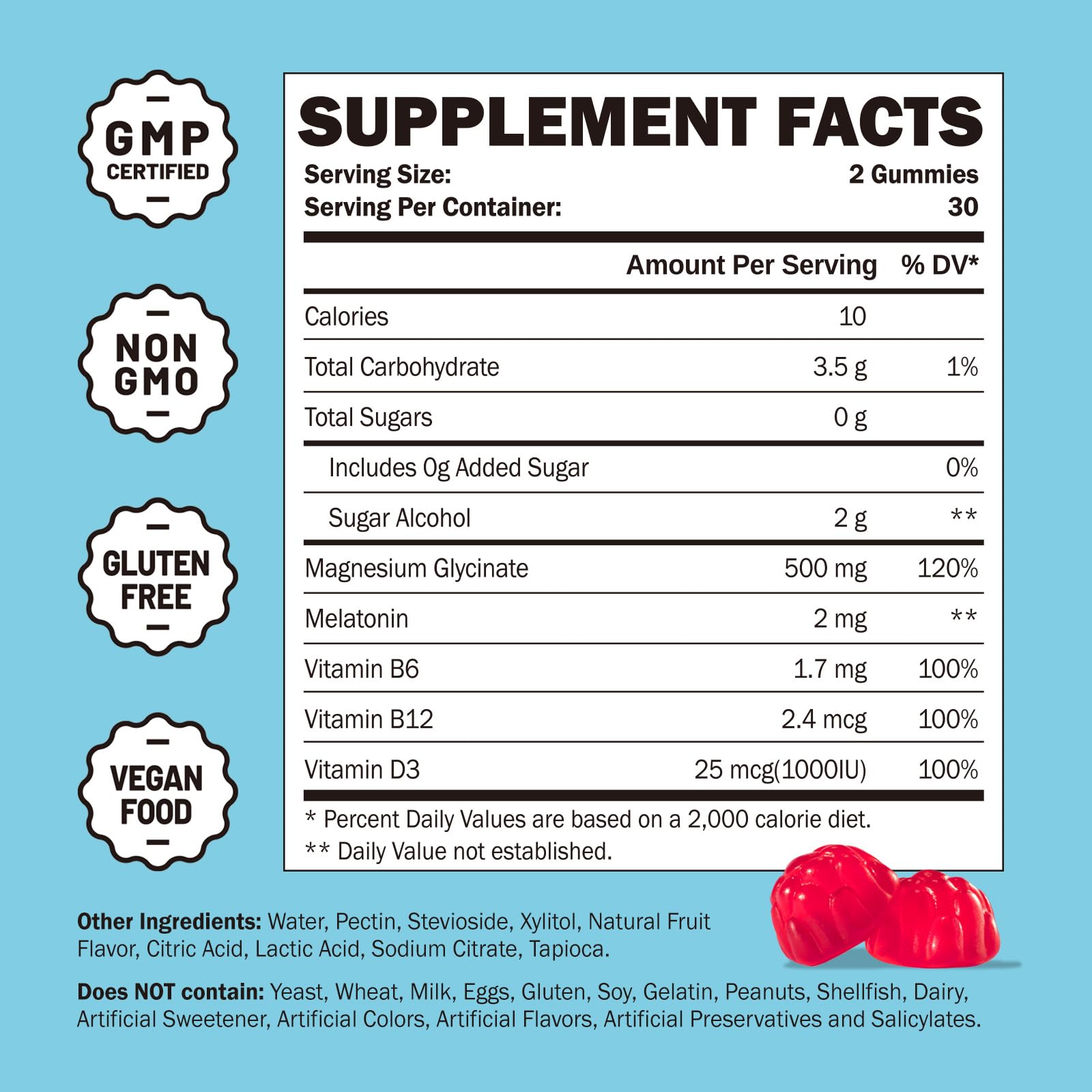 Melatonin-inclusive gummies supporting rest-friendly routine
