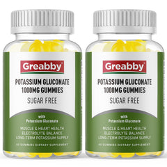 GREABBY Potassium Gluconate Gummies lemon bottle for easy daily electrolyte support