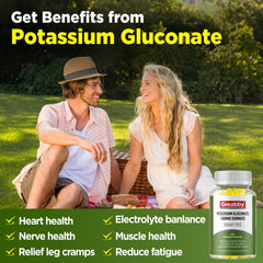 GREABBY Potassium Gluconate Gummies packaging back reveals dosage and instructions