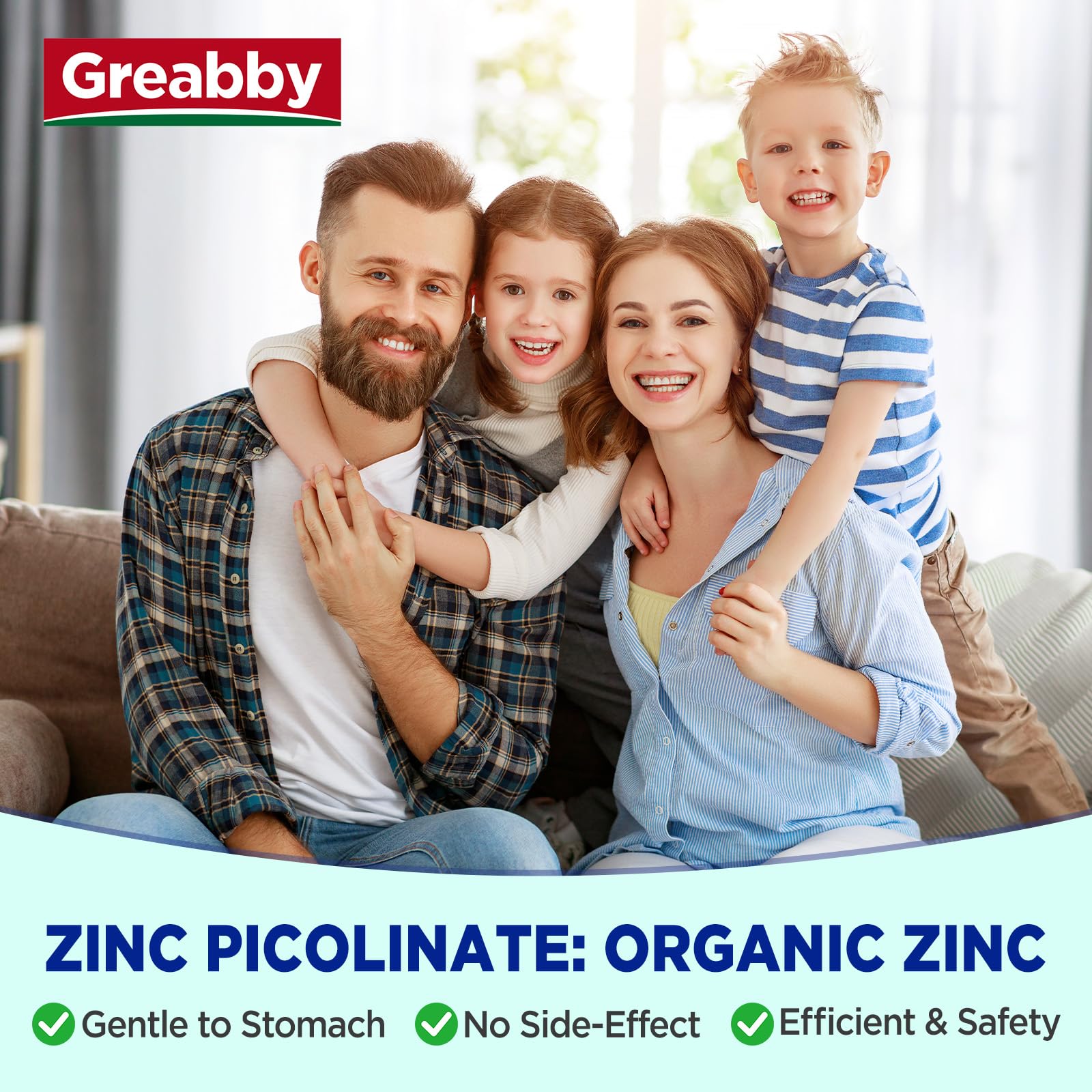 GREABBY zinc-picolinate gummies natural strawberry flavor and pleasant aroma.