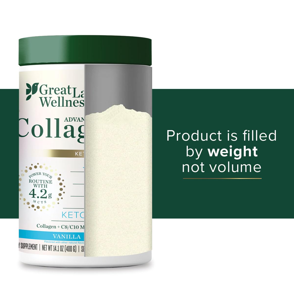 Great Lakes Wellness coconut powder with MCTs for keto energy