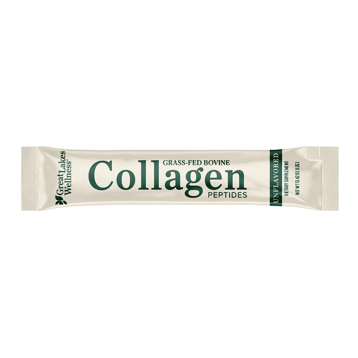 Great Lakes Wellness collagen peptides for skin, hair, nails on container.