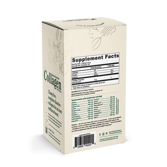 Great Lakes Wellness collagen peptides unflavored powder dissolves easily in beverages.