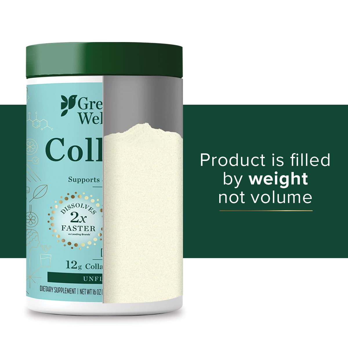 Great Lakes Wellness unflavored collagen powder blends without altering flavor or aroma