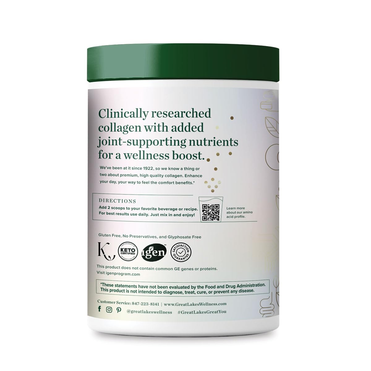 Great Lakes Wellness Movement Boost label close-up highlighting non-GMO and keto-friendly credentials.
