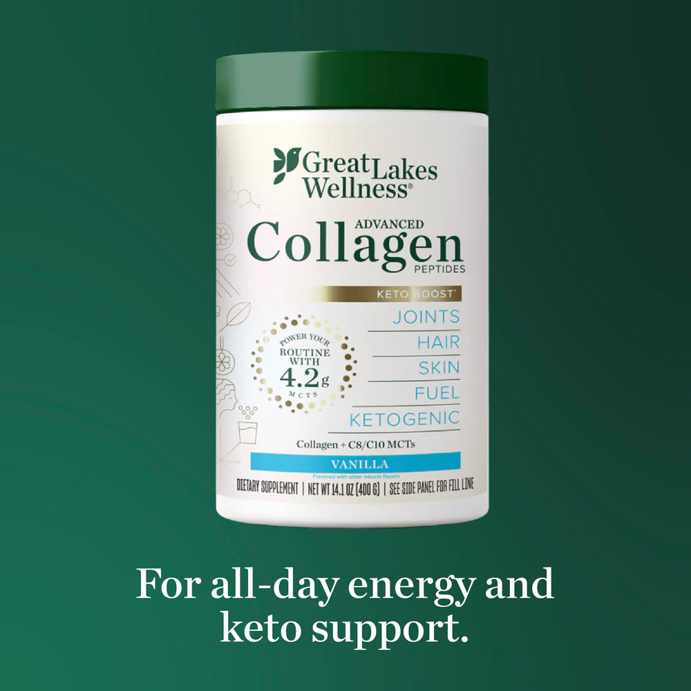 Great Lakes Wellness non-dairy creamer label indicating dairy-free, keto-ready option