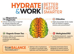 Great Naturally Focus+ Orange ingredients graphic with electrolytes and citicoline.