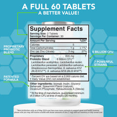Capsules close-up showing BLIS K12 and M18 for oral balance.