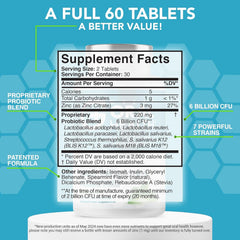 Great Oral Health BLIS K12 M18 label close-up highlighting advanced strains.