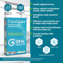Mineral ions bonding beneath enamel with CrystLCare for remineralization.